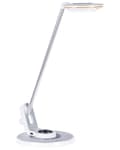 Miniatyrbilde 5 av 11: Bordlampe Sølv Hvit Metall 19 x 45 x 19 cm LED Dimmer Justerbar USB-port Leselampe Skrivebordslampe Belysning