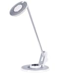 Miniatyrbilde 7 av 11: Bordlampe Sølv Hvit Metall 19 x 45 x 19 cm LED Dimmer Justerbar USB-port Leselampe Skrivebordslampe Belysning