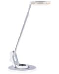 Miniatyrbilde 1 av 11: Bordlampe Sølv Hvit Metall 19 x 45 x 19 cm LED Dimmer Justerbar USB-port Leselampe Skrivebordslampe Belysning