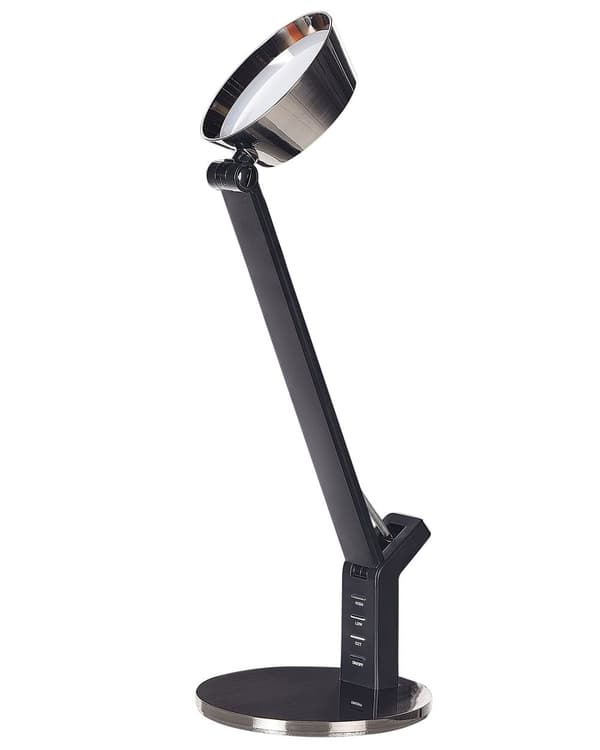 Bordlampe Messing Metall 17 x 40 x 17 cm LED Dimmer Justerbar USB-port Leselampe Skrivebordslampe Belysning