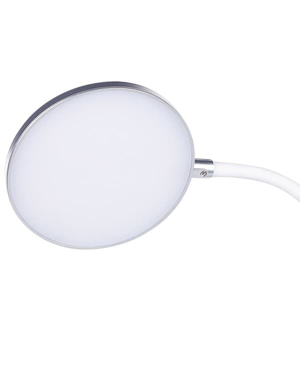 Bordlampe Hvit Sølv Syntetisk 19 x 43 x 19 cm LED Dimmer Justerbar Leselampe Skrivebordslampe Belysning