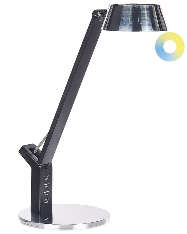 Bordlampe Sølv Metall 17 x 40 x 17 cm LED Dimmer Justerbar USB-port Leselampe Skrivebordslampe Belysning