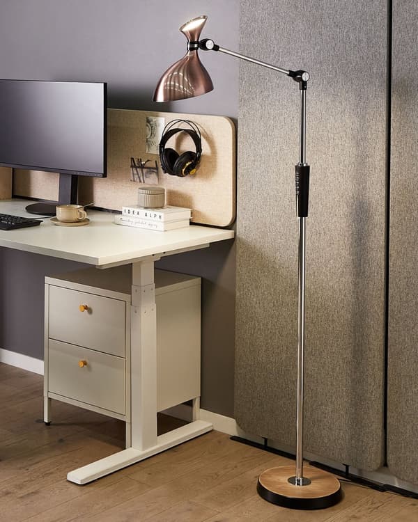 Gulvlampe LED-lampe Kobber Syntetisk Materiale 169 cm Dimming Moderne Belysning Hjemmekontor