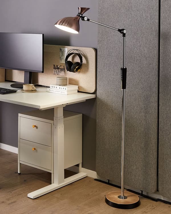 Gulvlampe LED-lampe Kobber Syntetisk Materiale 169 cm Dimming Moderne Belysning Hjemmekontor