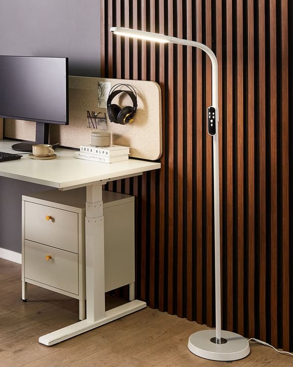 Gulvlampe LED Hvit Syntetisk materiale 160 cm Dimming Moderne Belysning Hjemmekontor