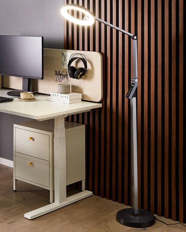 Gulvlampe LED-lampe Mørkegrå Grå Syntetisk Materiale 170 cm Dimming Moderne Belysning Hjemmekontor