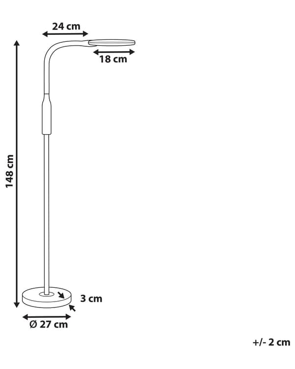Gulvlampe LED-lampe Svart Syntetisk Materiale 148 cm Dimming Moderne Belysning Hjemmekontor
