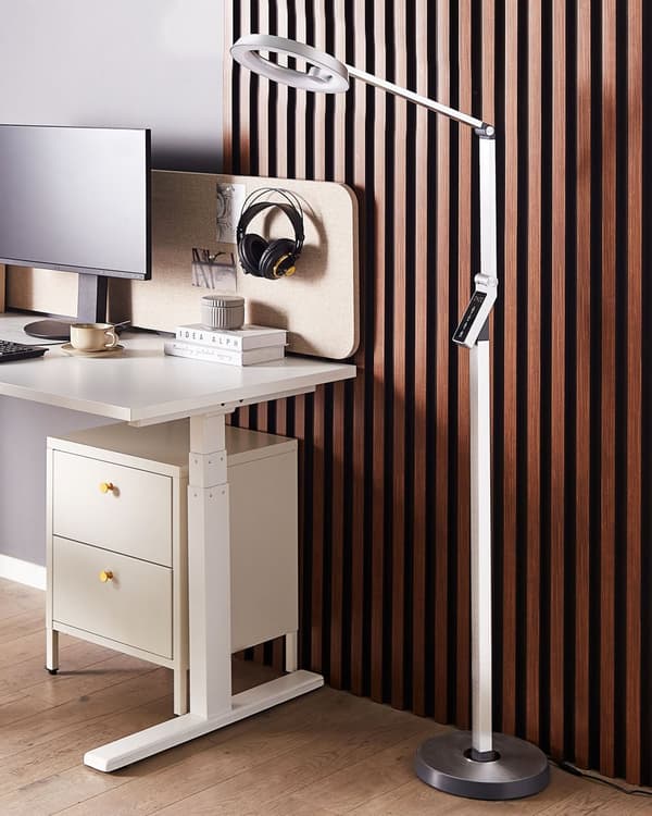 Gulvlampe LED-lampe Sølv Syntetisk Materiale 170 cm Dimming Moderne Belysning Hjemmekontor