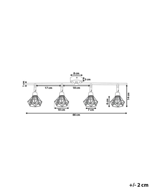 Taklampe Svart Metall 4 Lys Burskjermer Justerbare Armer Moderne