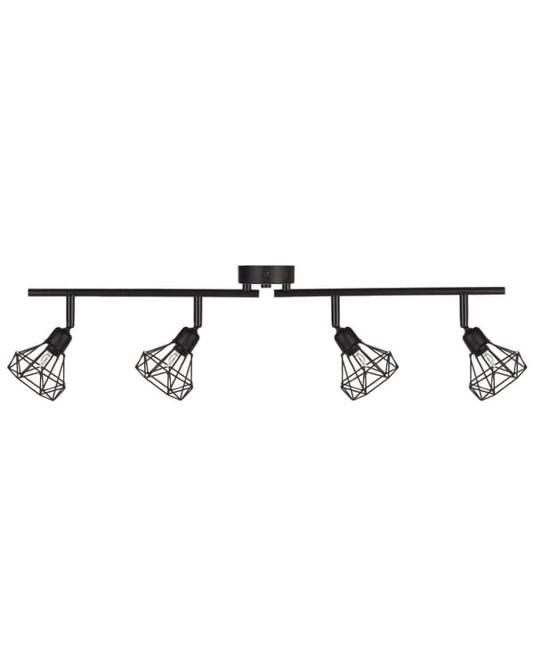 Taklampa Svart Metall 4 ljus Burskärmar Justerbara Armar Modern Design Kök Matsal
