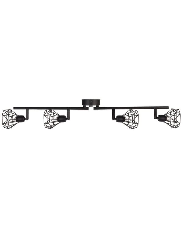Taklampa Svart Metall 4 ljus Burskärmar Justerbara Armar Modern Design Kök Matsal