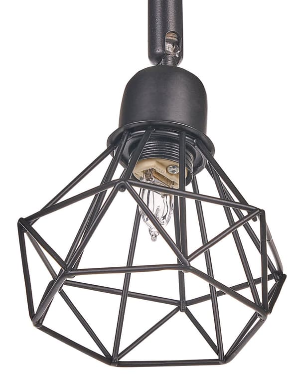 Taklampa Svart Metall 4 ljus Burskärmar Justerbara Armar Modern Design Kök Matsal