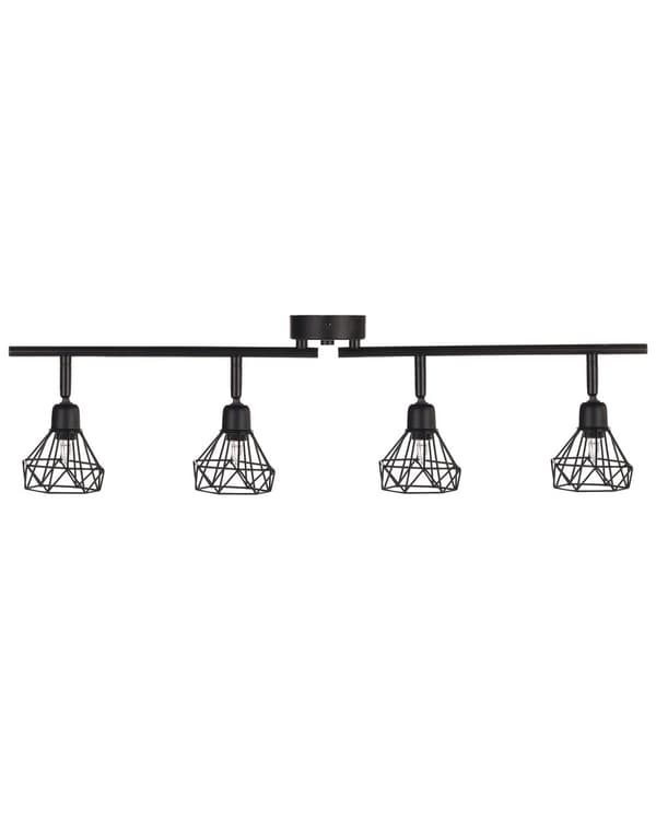 Taklampa Svart Metall 4 ljus Burskärmar Justerbara Armar Modern Design Kök Matsal