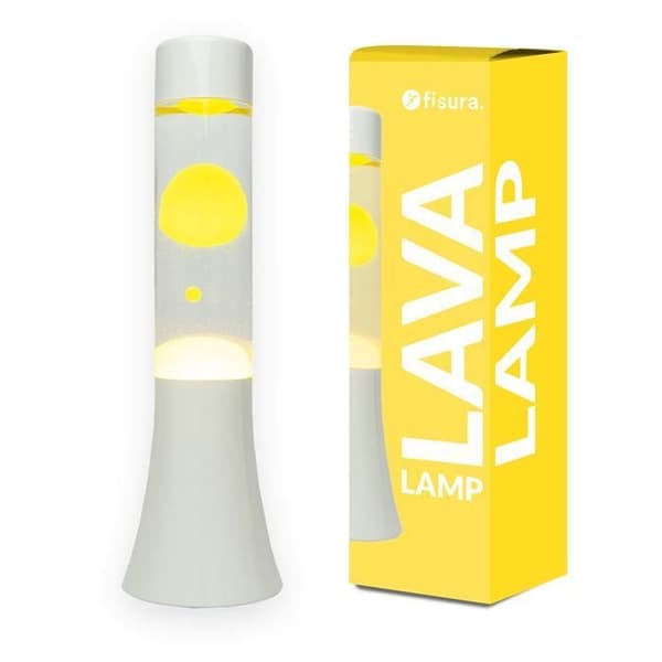 Lavalampa - FISURA - Vintage - Vit - Lila vätska - 40W