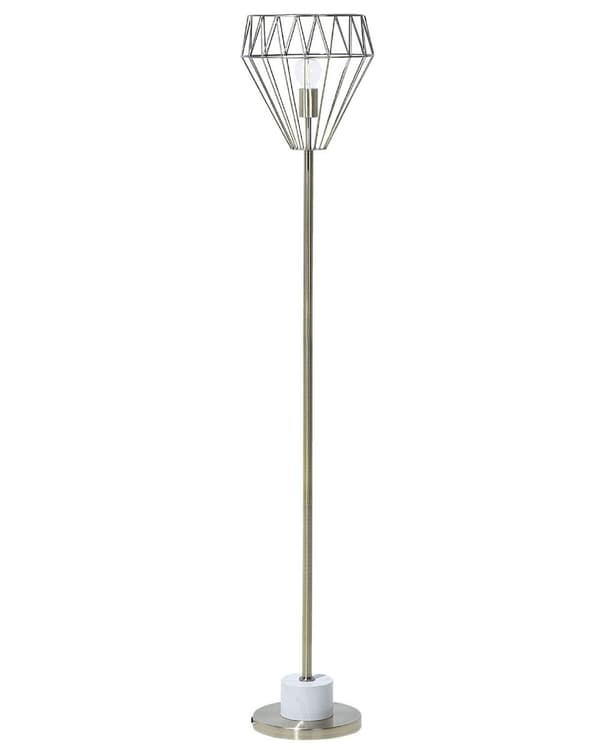 Gulvlampe Messing Metall 160 cm Geometrisk burskjerm Industriell belysning