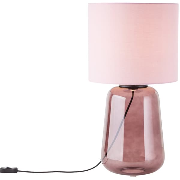 Brilliant Hydra bordslampa 56cm lila/violett glas/textil sladdbrytare  1x A60, E27, 60 W, lämplig för normal lampa (ingår ej)