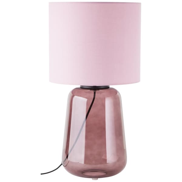 Brilliant Hydra bordslampa 56cm lila/violett glas/textil sladdbrytare  1x A60, E27, 60 W, lämplig för normal lampa (ingår ej)