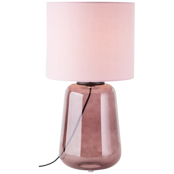 Brilliant Hydra bordslampa 56cm lila/violett glas/textil sladdbrytare  1x A60, E27, 60 W, lämplig för normal lampa (ingår ej)