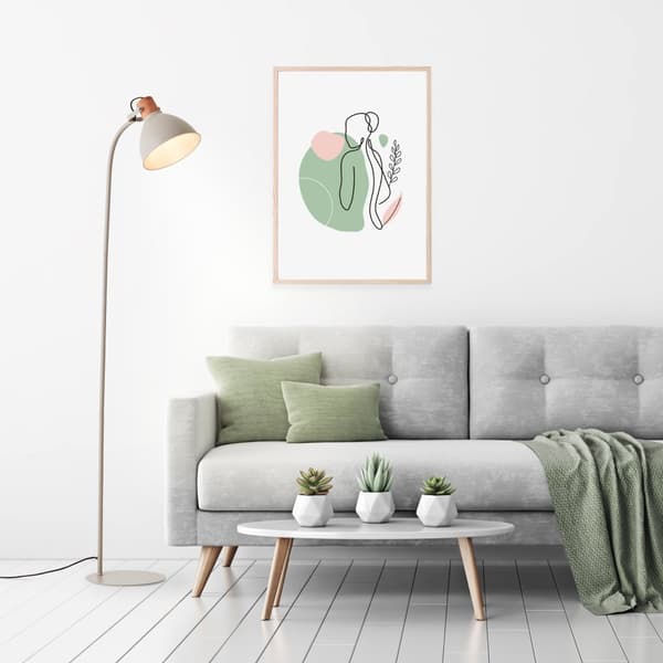 Brilliant Erena gulvlampe 1,5m taupe metal/træ fodskifte  1x A60, E27, 40 W, egnet til normal lampe (medfølger ikke)