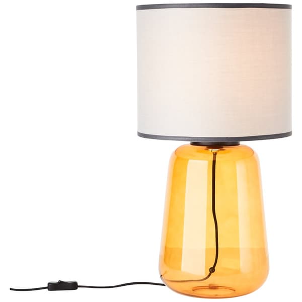 Brilliant Hydra bordslampa 56cm grå/gul glas/textil sladdbrytare  1x A60, E27, 60 W, lämplig för normal lampa (ingår ej)