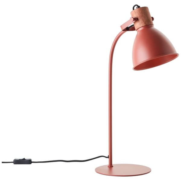 Brilliant Erena bordslampa 52cm röd metall/trä sladdbrytare  1x A60, E27, 40 W, lämplig för normal lampa (ingår ej)