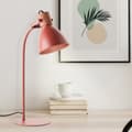 Miniatyrbild 7 av 8: Brilliant Erena bordslampa 52cm röd metall/trä sladdbrytare  1x A60, E27, 40 W, lämplig för normal lampa (ingår ej)