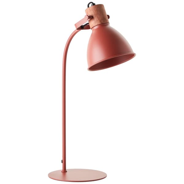 Brilliant Erena bordslampa 52cm röd metall/trä sladdbrytare  1x A60, E27, 40 W, lämplig för normal lampa (ingår ej)