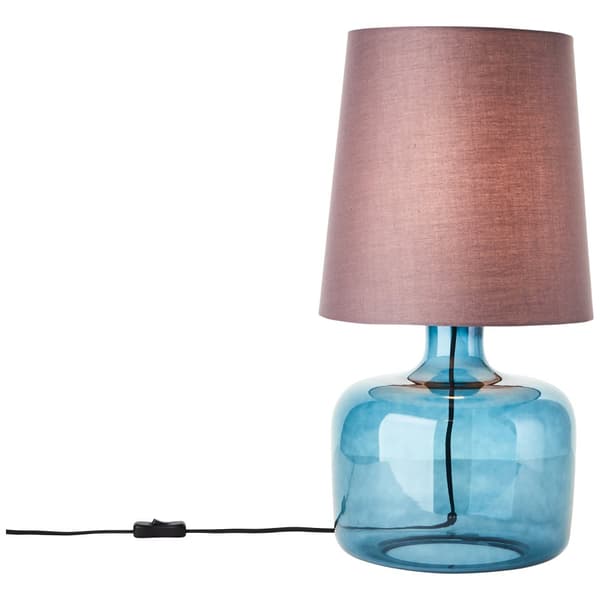 Brilliant Hydra bordlampe 57cm taupe/mørkeblå glas/tekstil ledningskontakt  1x A60, E27, 60 W, egnet til normal lampe (medfølger ikke)