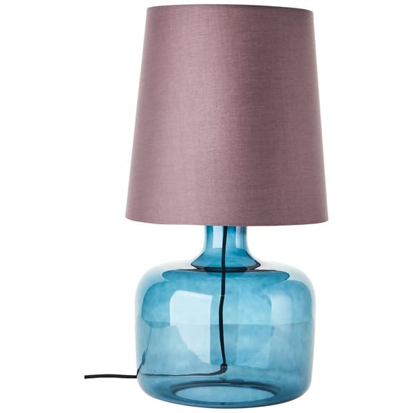 Brilliant Hydra bordlampe 57cm taupe/mørkeblå glas/tekstil ledningskontakt  1x A60, E27, 60 W, egnet til normal lampe (medfølger ikke)