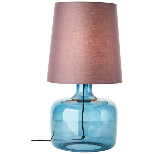 Brilliant Hydra bordlampe 57cm taupe/mørkeblå glas/tekstil ledningskontakt  1x A60, E27, 60 W, egnet til normal lampe (medfølger ikke)