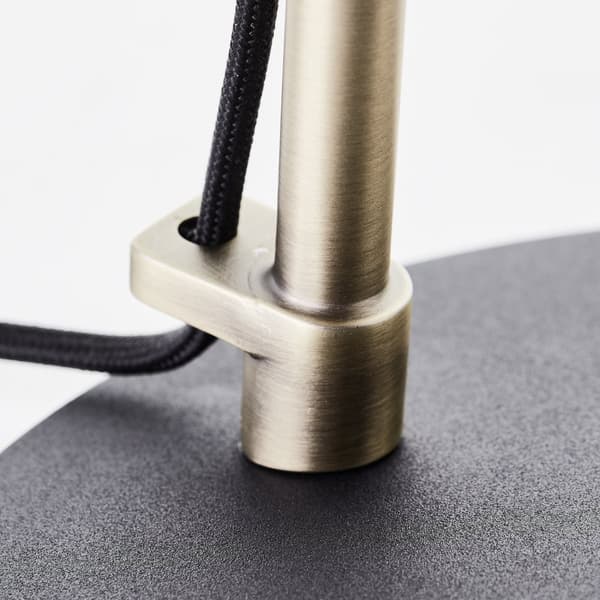 Brilliant Annice bordlampe 52cm mat sort/børstet messing metal/tekstil ledningskontakt  1x LED, E14, 7 W, Velegnet til LED-pærer (medfølger ikke)