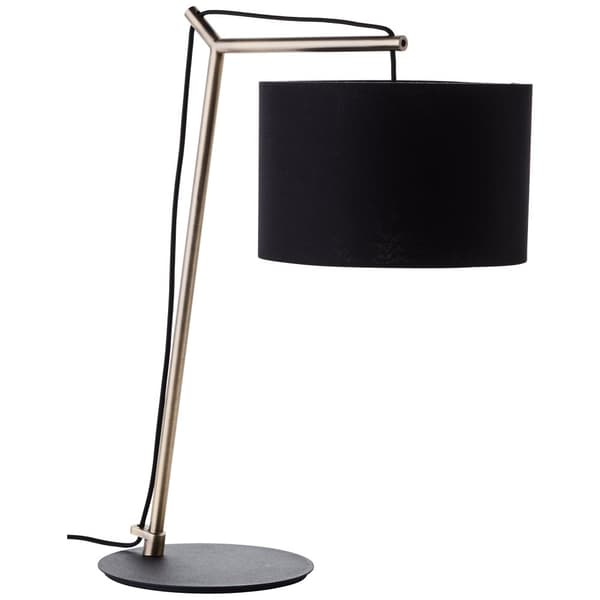 Brilliant Annice bordlampe 52cm mat sort/børstet messing metal/tekstil ledningskontakt  1x LED, E14, 7 W, Velegnet til LED-pærer (medfølger ikke)
