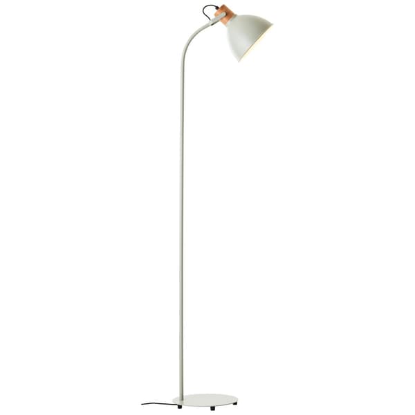 Brilliant Erena golvlampa 1,5m ljusgrön metall/trä pedal  1x A60, E27, 40 W, lämplig för normal lampa (ingår ej)