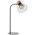 Miniatyrbild 3 av 6: Brilliant Weald bordslampa svart/rök/trä metall/glas/trä sladdbrytare  1x A60, E27, 40 W, lämplig för normal lampa (ingår ej)