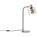 Miniatyrbild 5 av 6: Brilliant Weald bordslampa svart/rök/trä metall/glas/trä sladdbrytare  1x A60, E27, 40 W, lämplig för normal lampa (ingår ej)