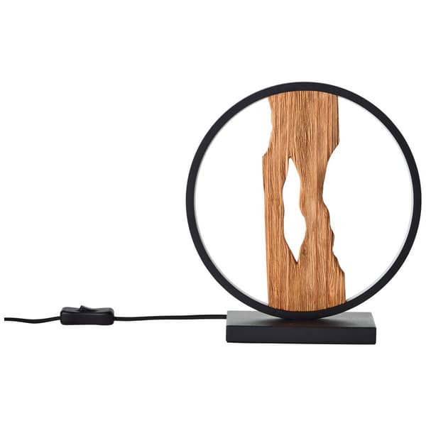 Brilliant Chaumont LED bordslampa trä 28cm svart/trä aluminium/metall/trä sladdbrytare  7,5 W LED integrerad (ljusflöde: 850lm, ljusfärg: 3000K)