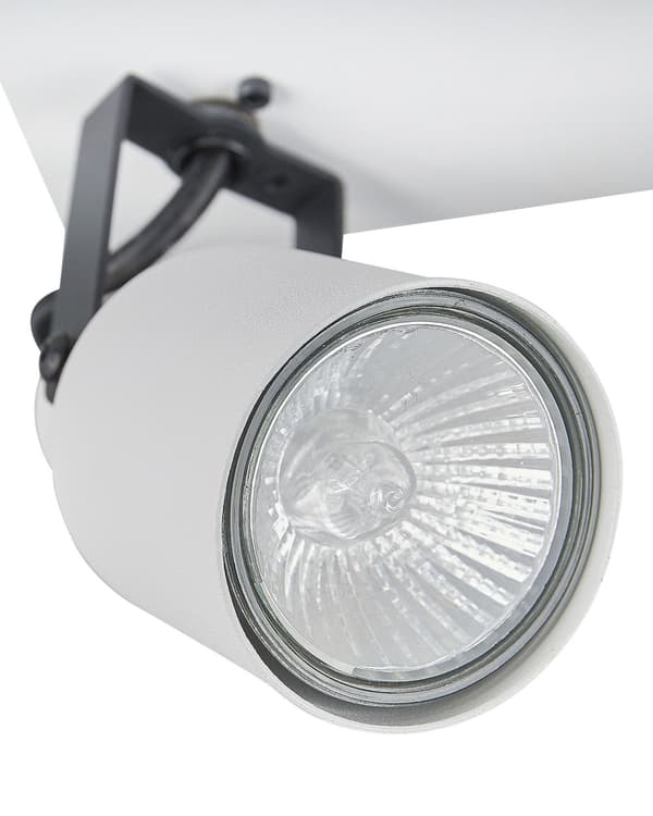 Spotlys Væglamper hvid metal med 4 lyskilder ø 5 cm justerbar svingarm cylinderformet skærm spotlight design stue indretning
