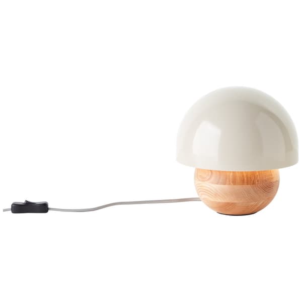 Brilliant Nalam bordlampe 20cm lys træ/grå metal/træ ledningskontakt  1x D45, E14, 40 W, Velegnet til droplampe (medfølger ikke)