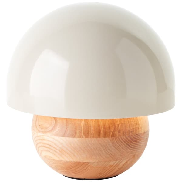 Brilliant Nalam bordlampe 20cm lys træ/grå metal/træ ledningskontakt  1x D45, E14, 40 W, Velegnet til droplampe (medfølger ikke)