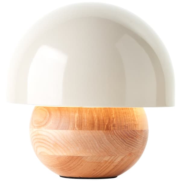 Brilliant Nalam bordlampe 20cm lys træ/grå metal/træ ledningskontakt  1x D45, E14, 40 W, Velegnet til droplampe (medfølger ikke)
