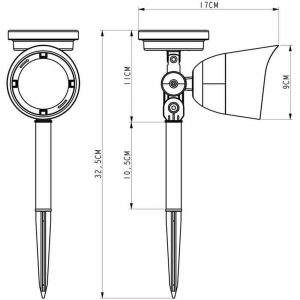 Solcellelampe Galix 30 Lm Rustfrit stål