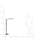 Pikkukuva 3 / 11: LED-lattiavalaisin hopea synteettinen materiaali 144 cm korkea himmentimellä moderni tyyli