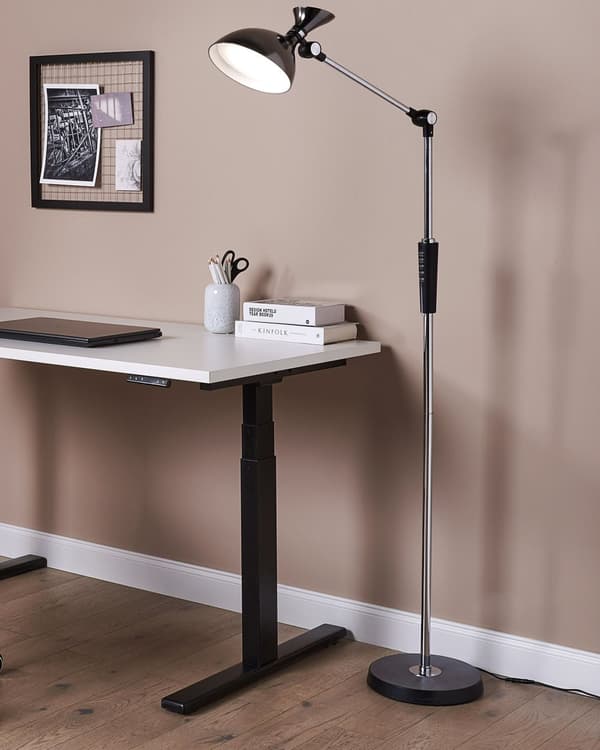 Gulv LED Lampe Kobber Syntetisk Materiale 169 cm Højde Lysdæmpning Moderne Belysning Hjemmekontor