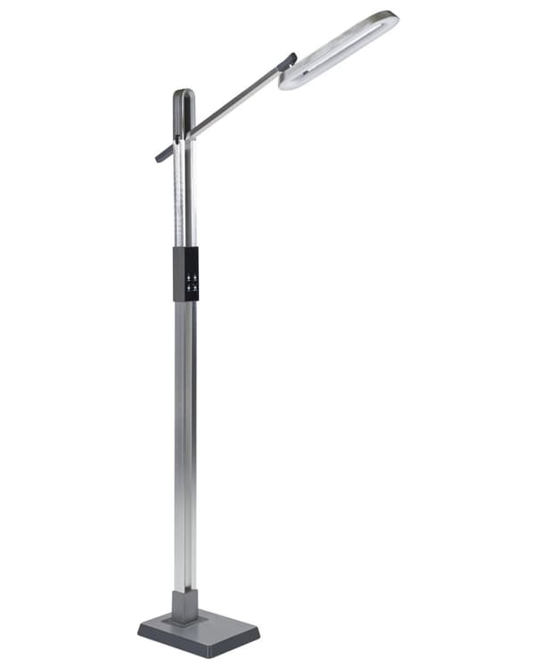 Gulv LED Lampe Sølv Syntetisk Materiale 144 cm Højde Lysdæmpning CCT Modern Lighting Hjemmekontor