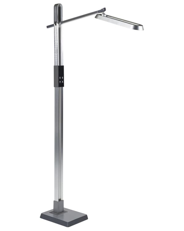 Gulv LED Lampe Sølv Syntetisk Materiale 144 cm Højde Lysdæmpning CCT Modern Lighting Hjemmekontor