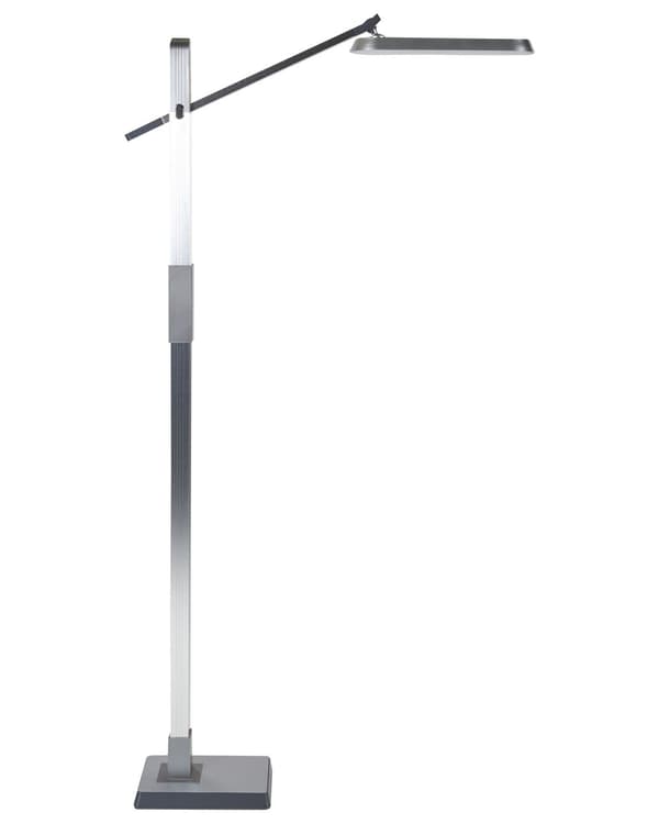 Gulv LED Lampe Sølv Syntetisk Materiale 144 cm Højde Lysdæmpning CCT Modern Lighting Hjemmekontor