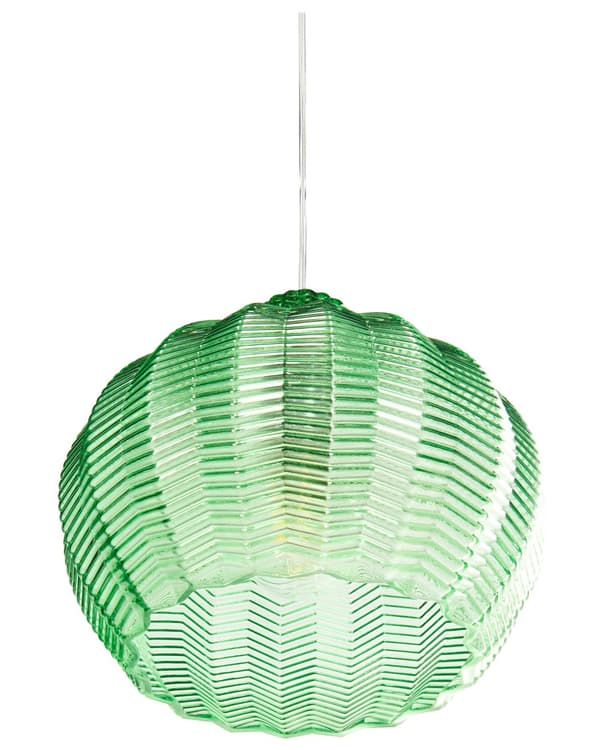 Riippuvalaisin vihreä 23 x 74 cm lasi kellovarjostin säädettävä johdonpituus retro