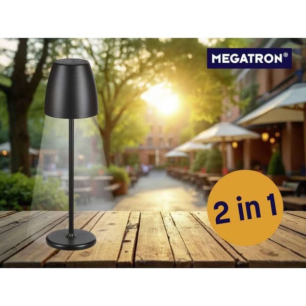 Megatron TAVOLA Solar MT68059 Sladdlös bordslampa LED 2 W Svart