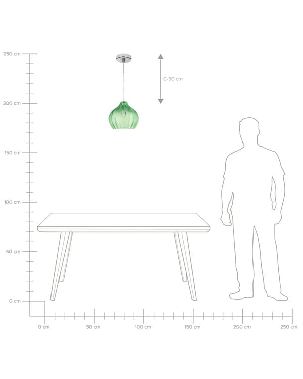 Pendel Lampe Grøn Glas ø 15 cm Retro Hængelampe Glaskugle Design Køkken Spisebordslampe