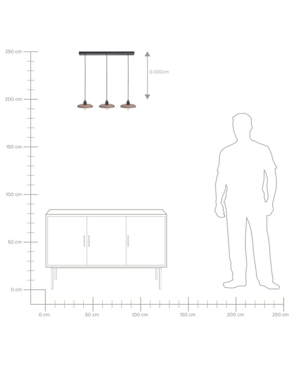 Riippuvalaisin tumma puu 92 x 107 cm mangopuu 3 polttimoa hajavalo käsintehty rustiikkinen